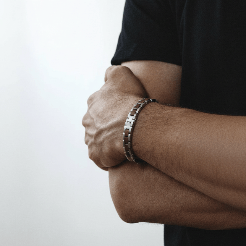 Bracelet Vidar Stainless Steel & Walnut Wood - La Moda Me