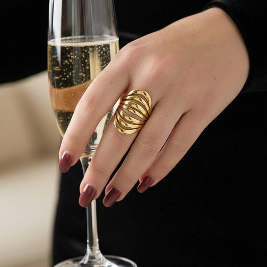 Cher - Open Design Gold Ring - La Moda Me