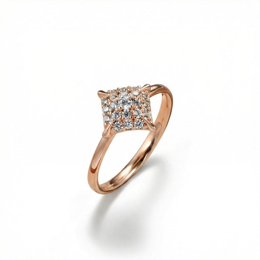 Ring Lumina - Rose Gold Plated Cushion Pavé Ring - La Moda Me