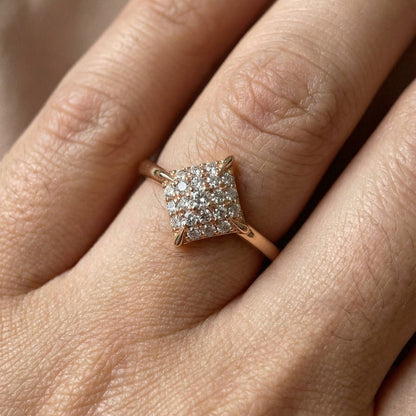 Ring Lumina - Rose Gold Plated Cushion Pavé Ring - La Moda Me