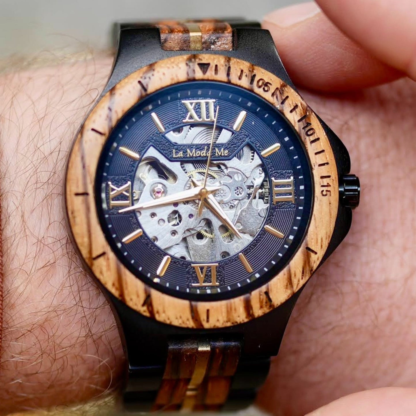 Watch Notterdam, automatic, zebrawood - La Moda Me