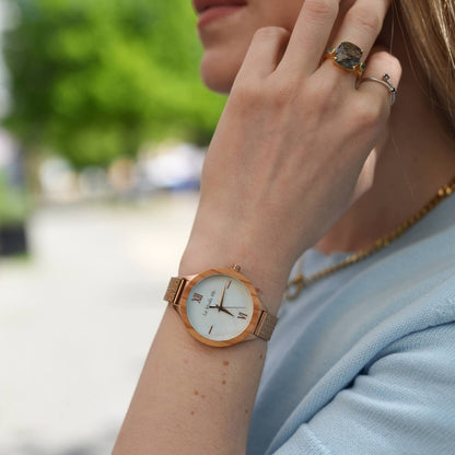 Watch Olivewood Grace, elegant, feminin, rosegold, classy look - La Moda Me