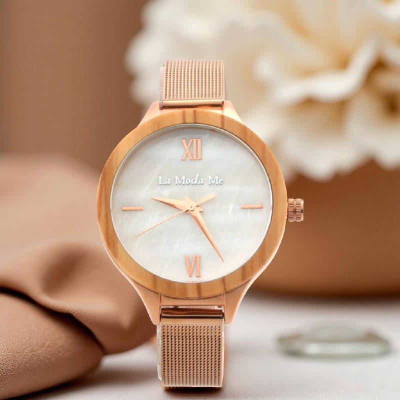 Watch Olivewood Grace, elegant, feminin, rosegold, classy look - La Moda Me