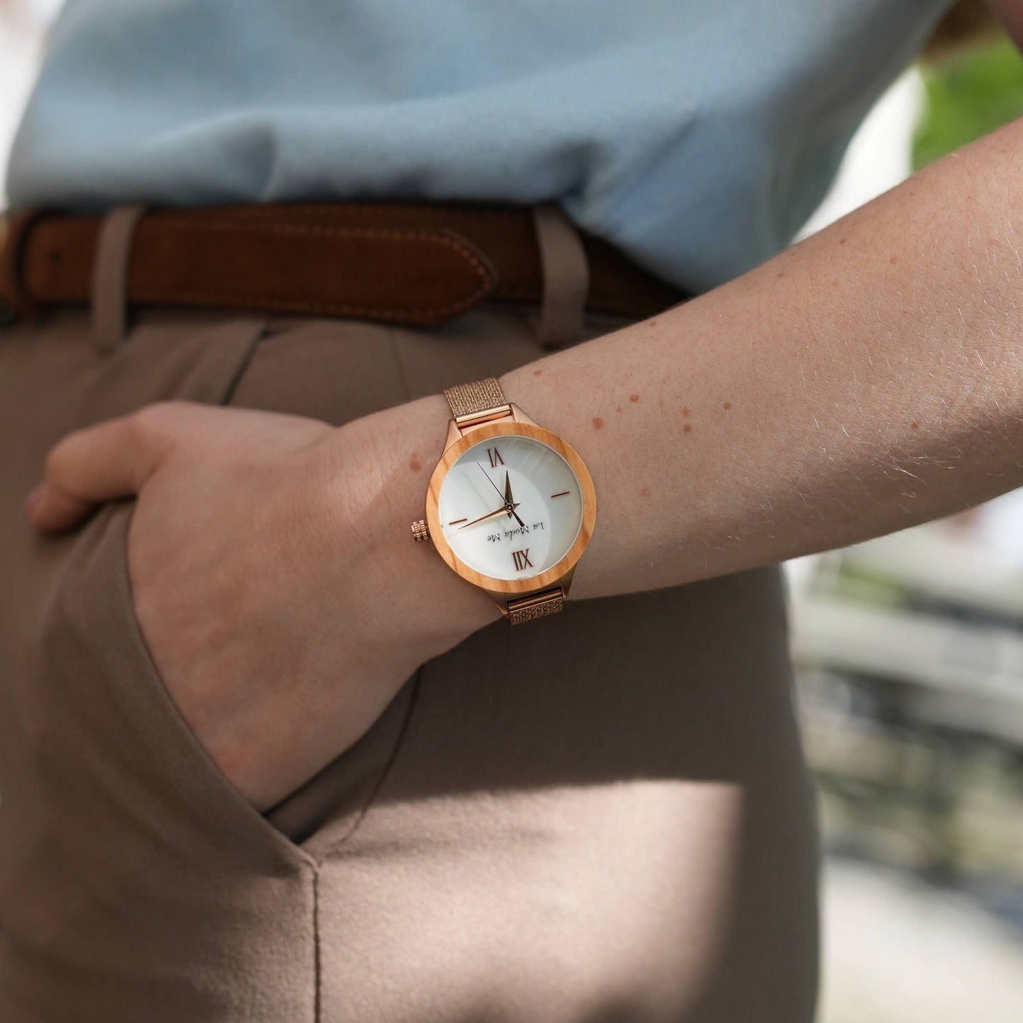 Watch Olivewood Grace, elegant, feminin, rosegold, classy look - La Moda Me