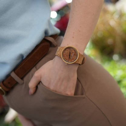 Watch Terra Time, cork, natural look, minimalistic - La Moda Me