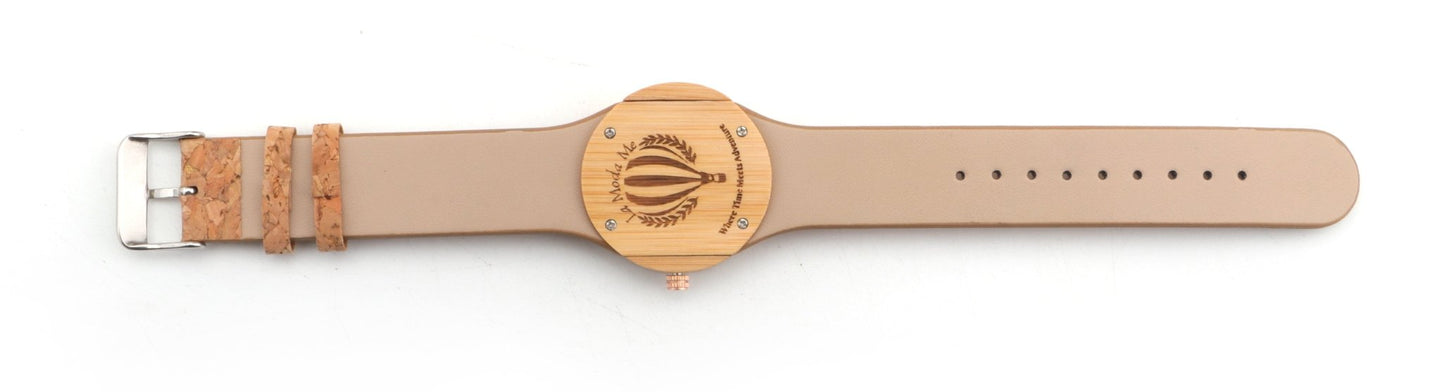 Watch Terra Time, cork, natural look, minimalistic - La Moda Me