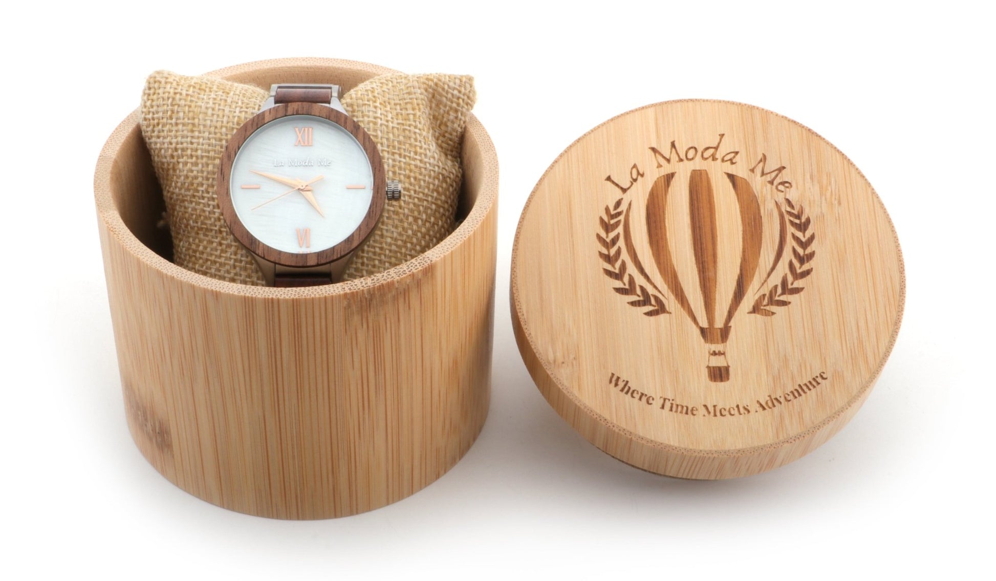 Watch Vita, elegant, walnut and alloy, feminin - La Moda Me