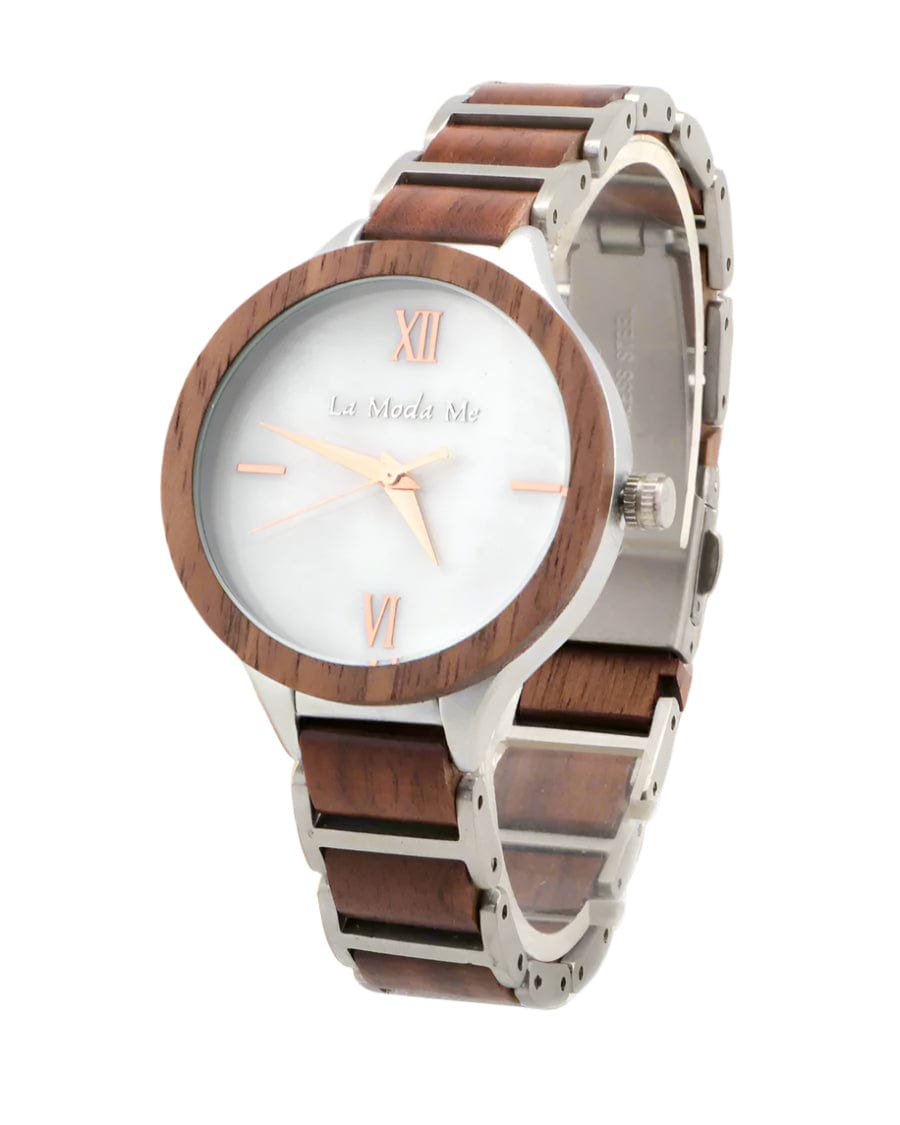 Watch Vita, elegant, walnut and alloy, feminin - La Moda Me
